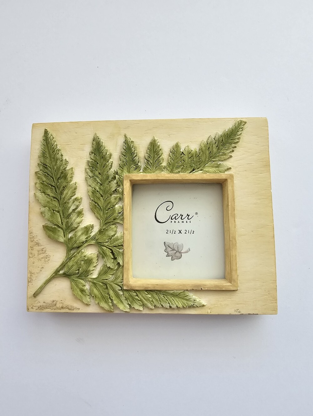 Vintage Carr Frames Botanical Fern Resin Photo Frame  2.5 X 2.5
